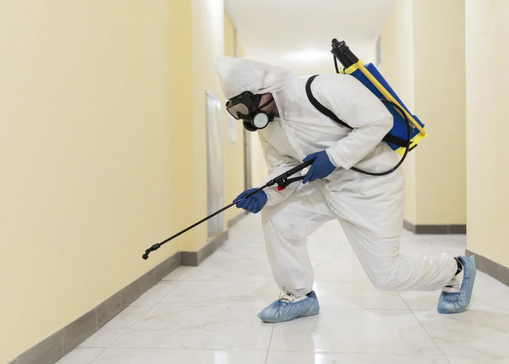 Certified pest control expert fogging commercial premises for insect infestation in Auckland