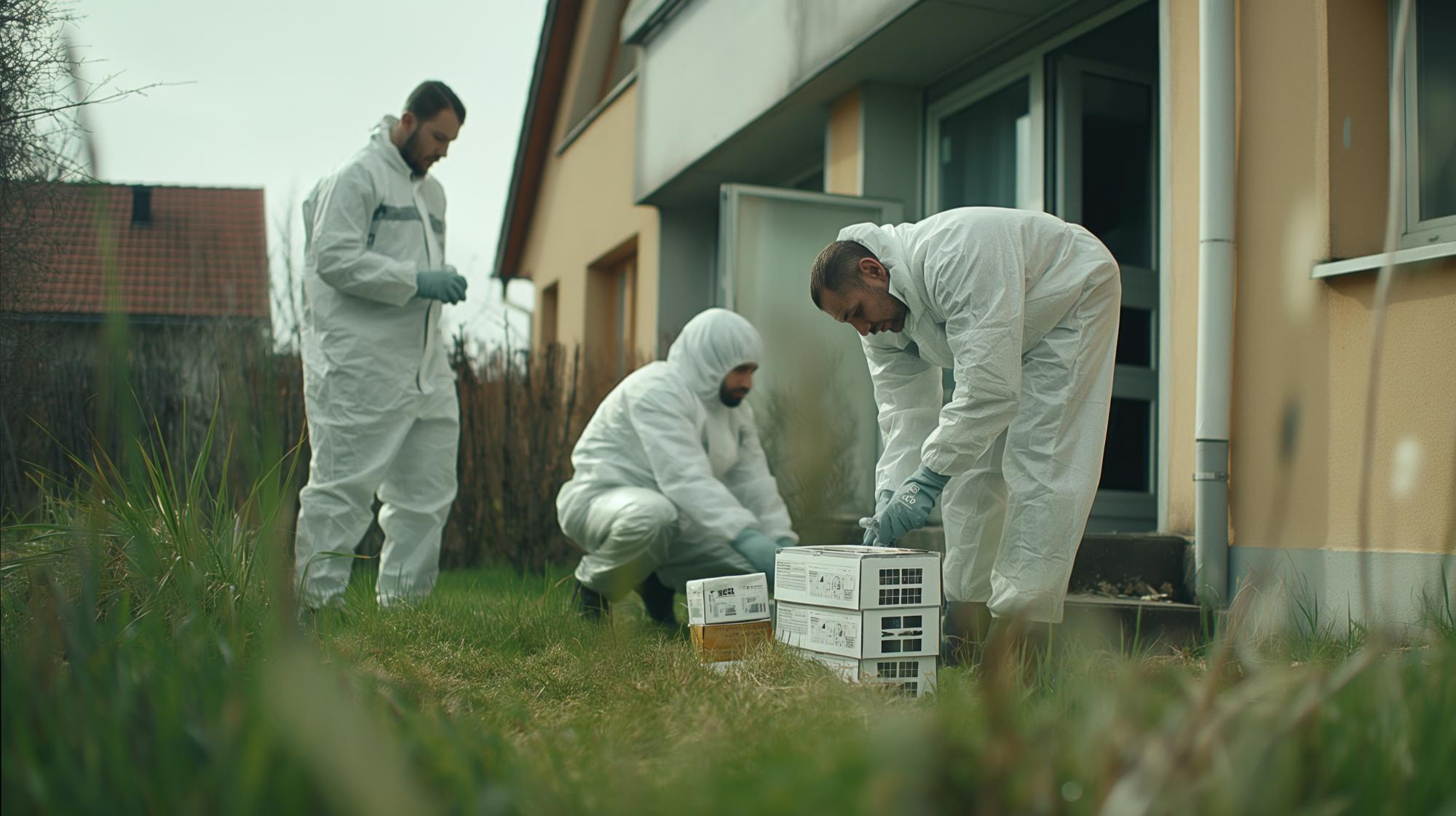 A team of professional technicians preparing tests for meth contamination in NZ property.